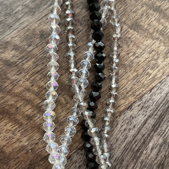 A new day multi Beaded bunched Tube Chain Necklace Gold silver white black new - Picture 4 of 6